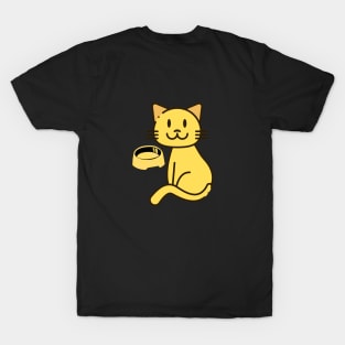 Funny and Cute Cat With The Bowl T-Shirt